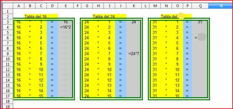 Tablas de Multimplicar