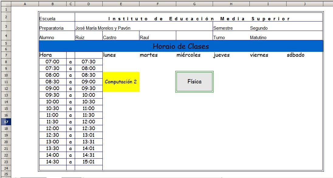 horario